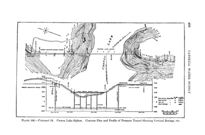 Croton Lake siphon: plan and profile, 1913