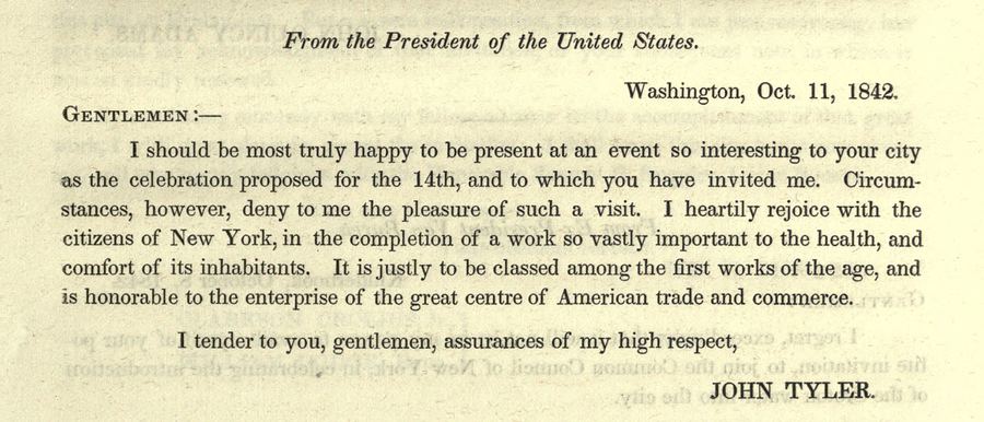 John Quincy Adams Sends His Regrets