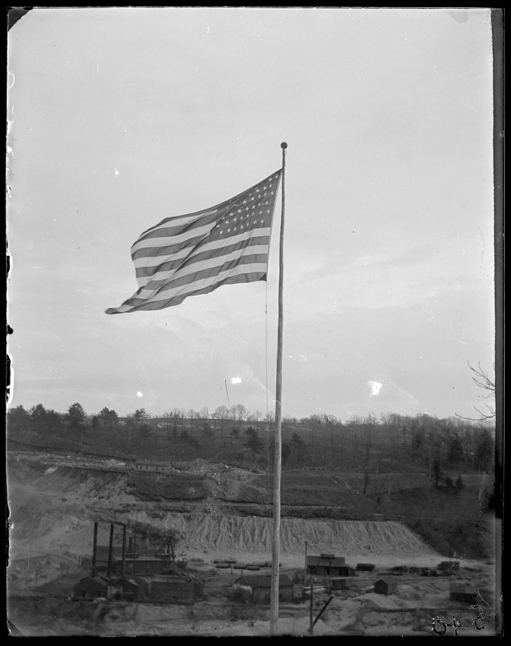 American Flag at New Croton Dam Construction Site