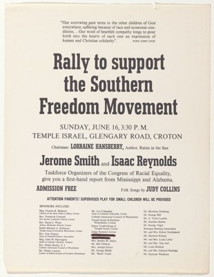 Temple Israel civil rights rally poster, June 1963
