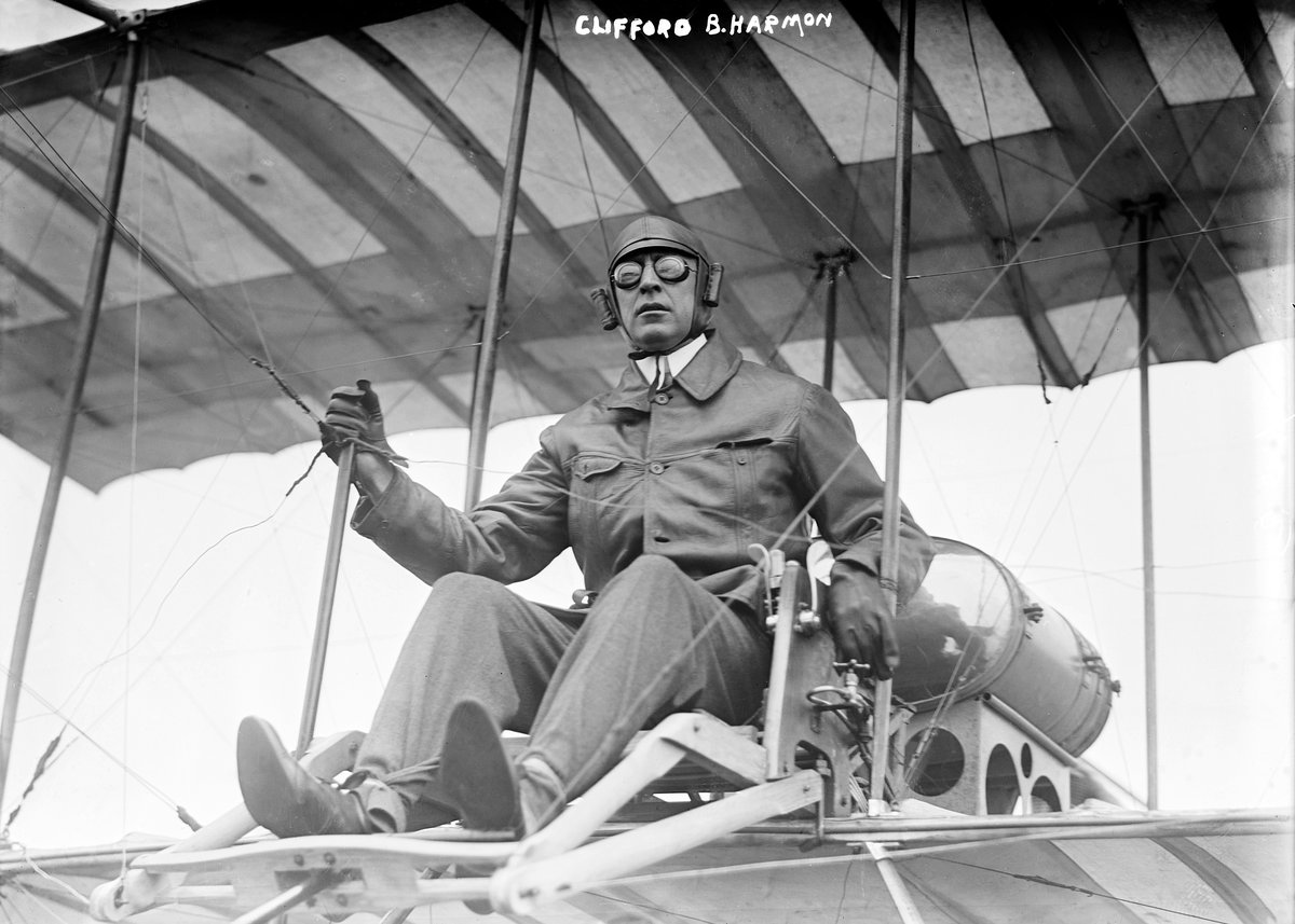 Clifford B. Harmon in Biplane