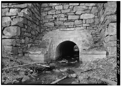 Indian Creek culvert, broad view of portal and buttresses