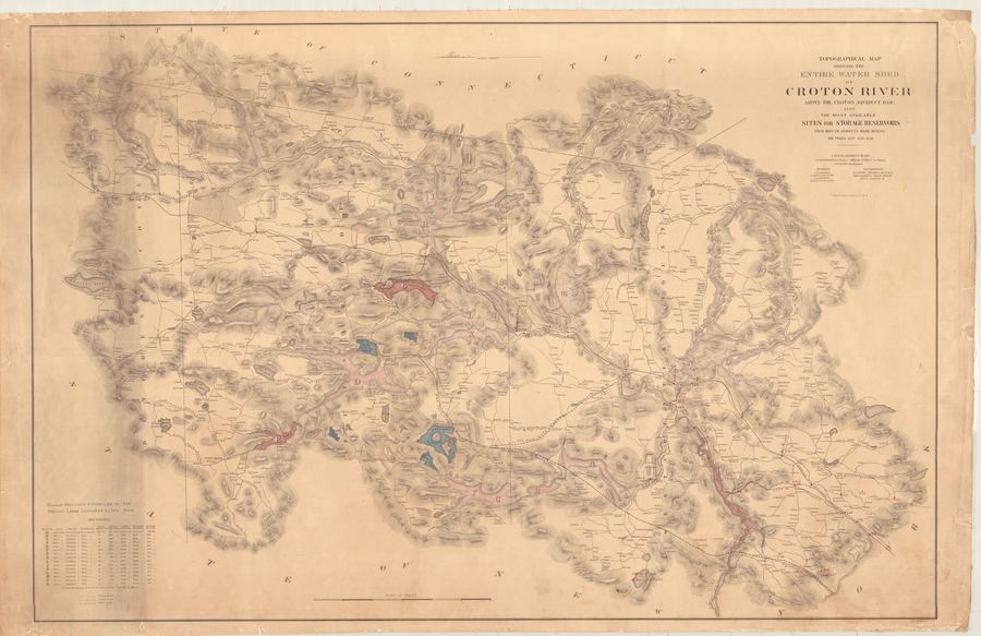 Croton Aqueduct — Croton Aqueduct Map Watershed 1858