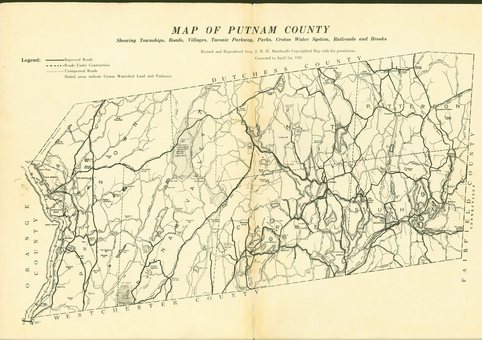 nyheritage putnam county map 1931 mid