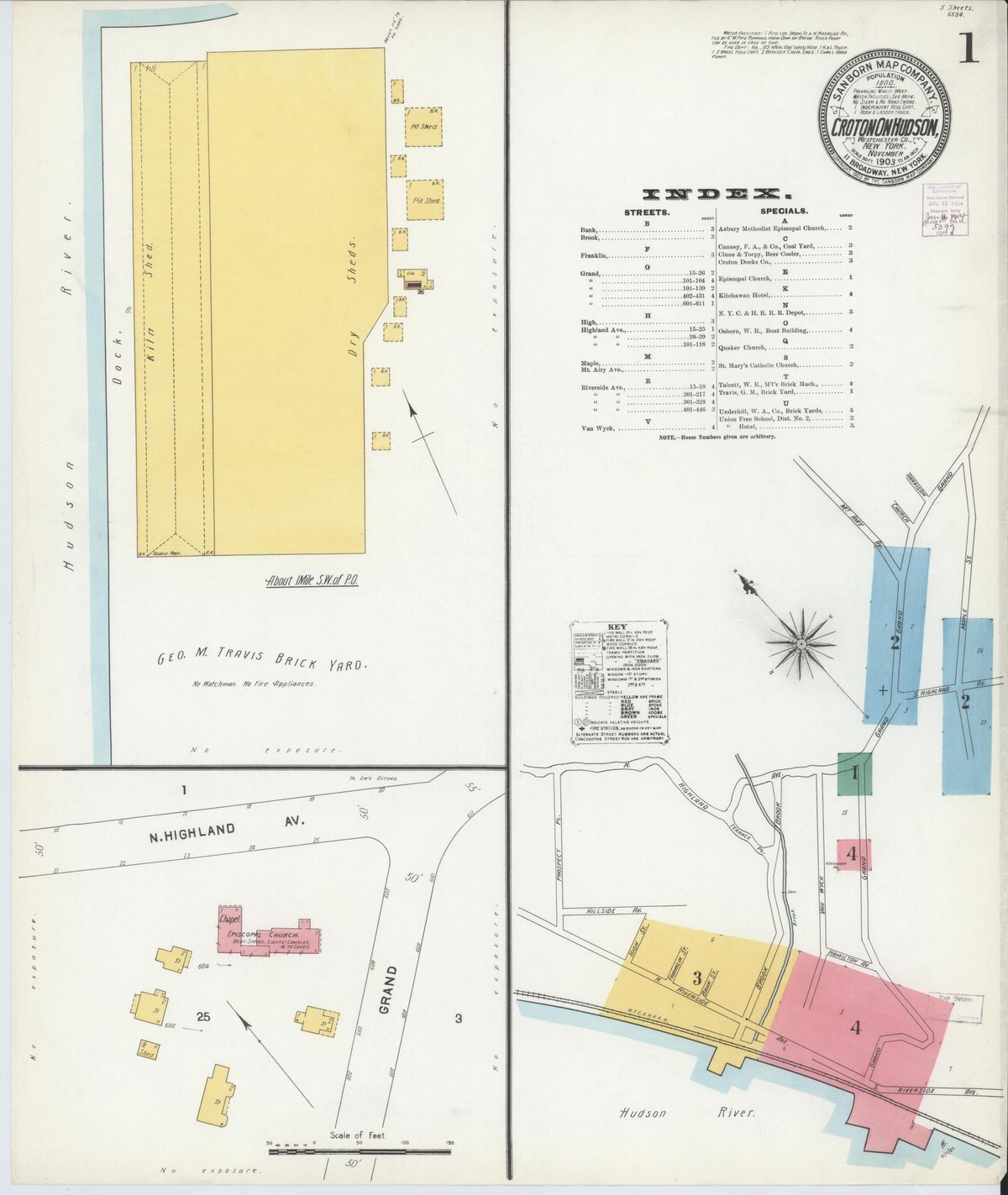 Sanborn fire insurance map of Croton-on-Hudson (1903), showing the village layout during the vineyard era