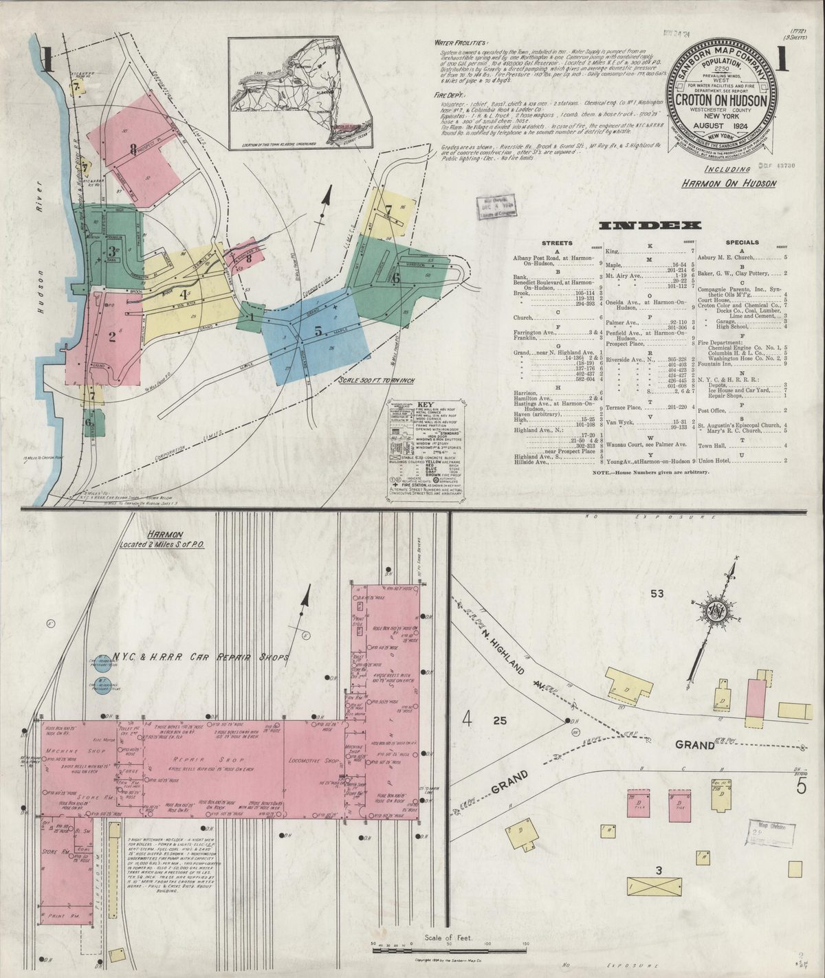 Sanborn Fire Insurance Map — Croton-on-Hudson (1924), Sheet 1