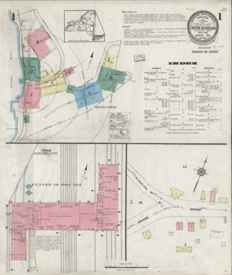 Village water facilities and street index — Sanborn sheet 1, August 1924
