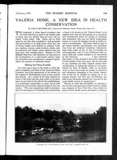 Valeria Home: Keg Mountain landscape, published 1921