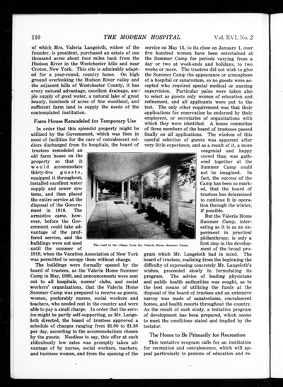 Valeria Home: earlier farmhouse camp account, published 1921