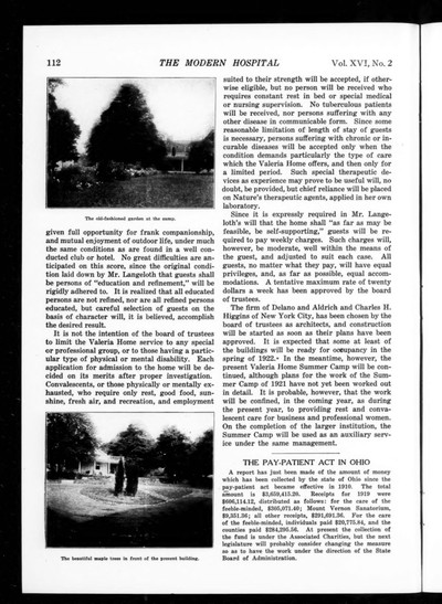 Valeria Home: camp garden and existing building, published 1921