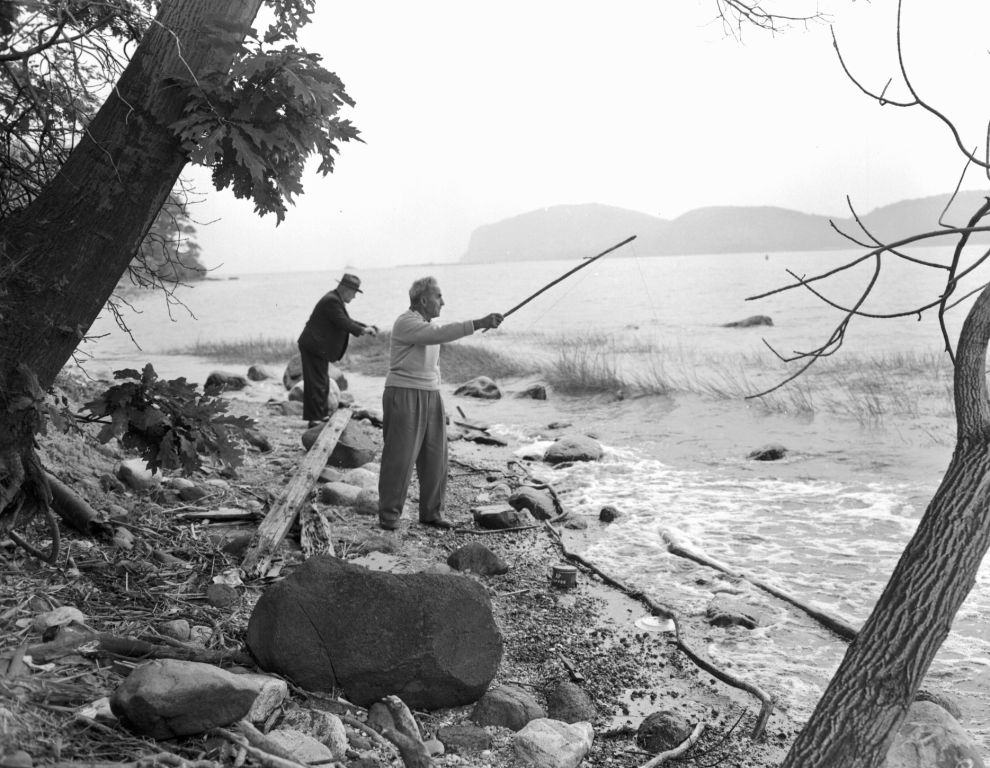Fishing on Hudson River Shore