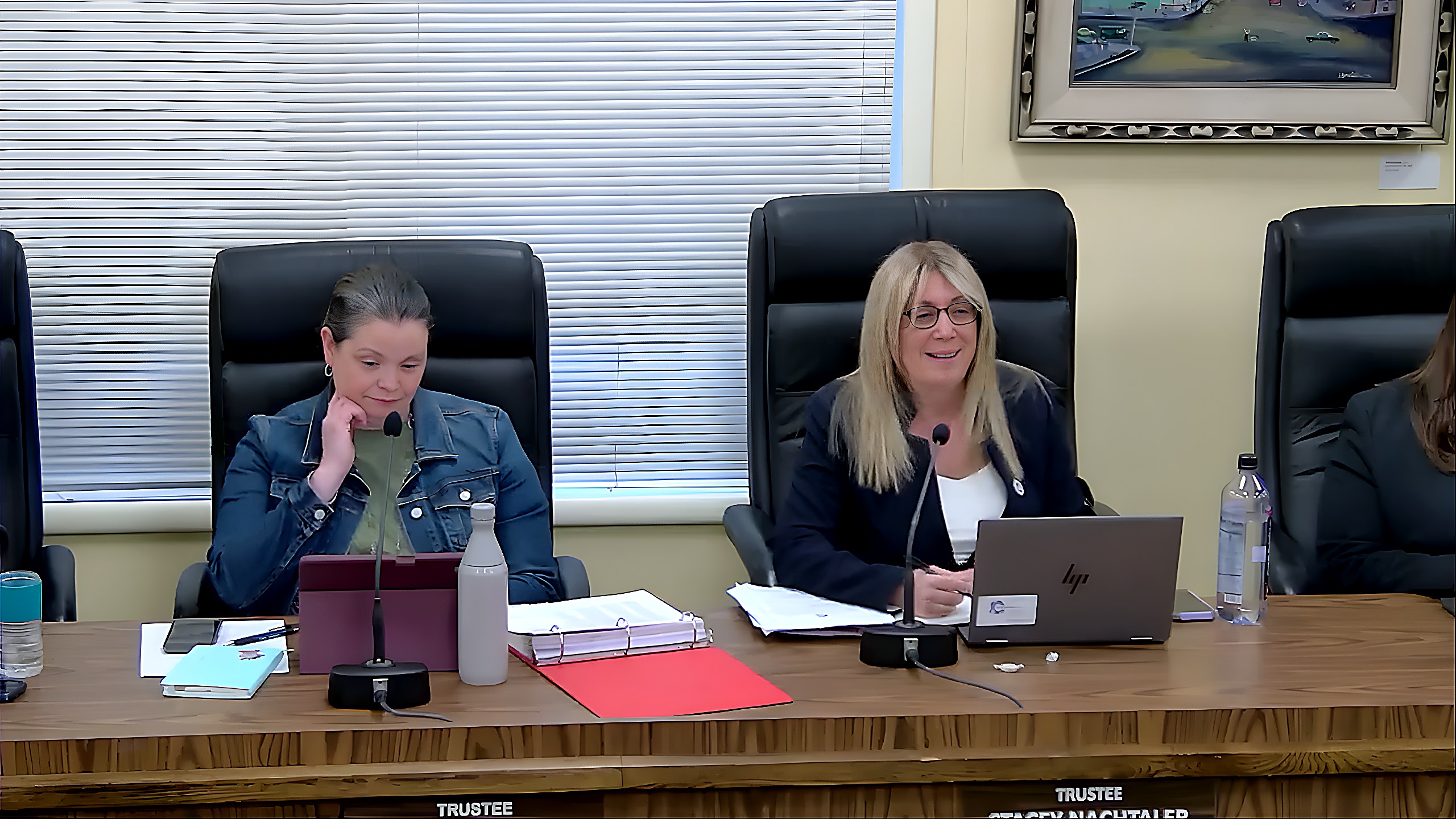 Pamela Goldstein of Verizon addresses the board about the franchise agreement