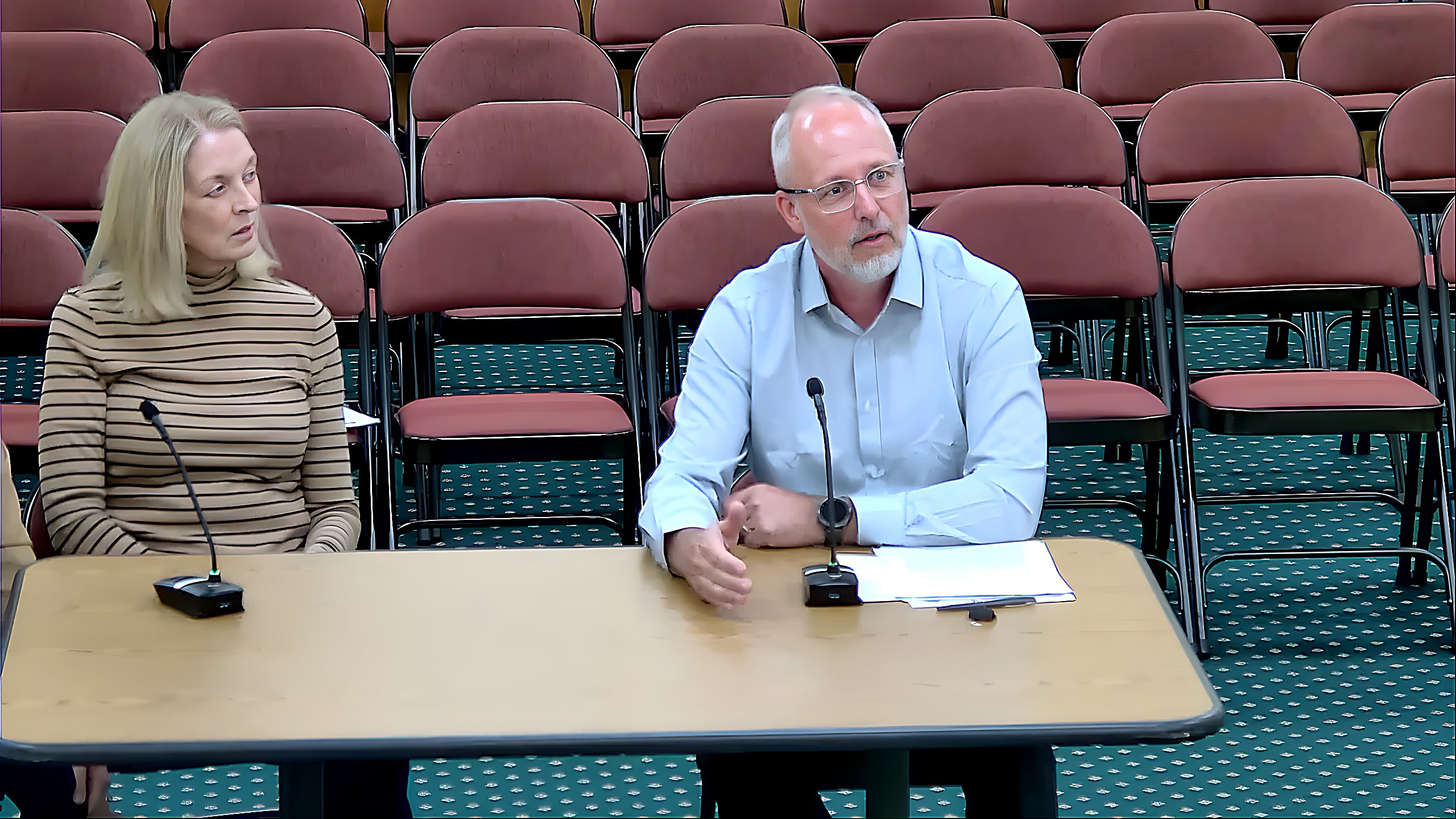 Board member Vincent Salanitro discusses the unknown wastewater plant operator