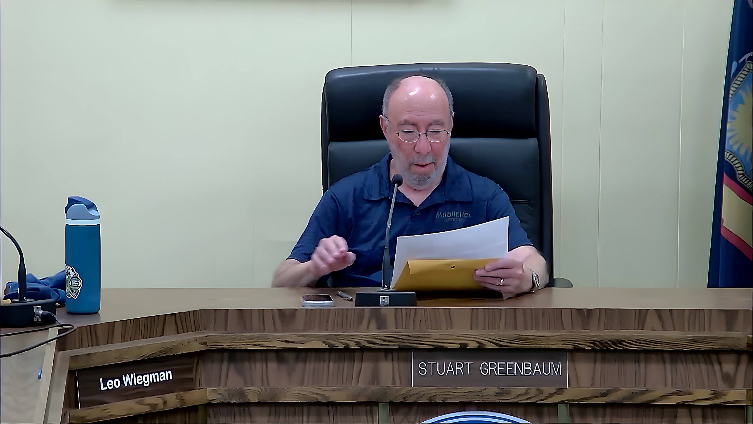 Mayor Brian Pugh presides over the Water Control Commission meeting
