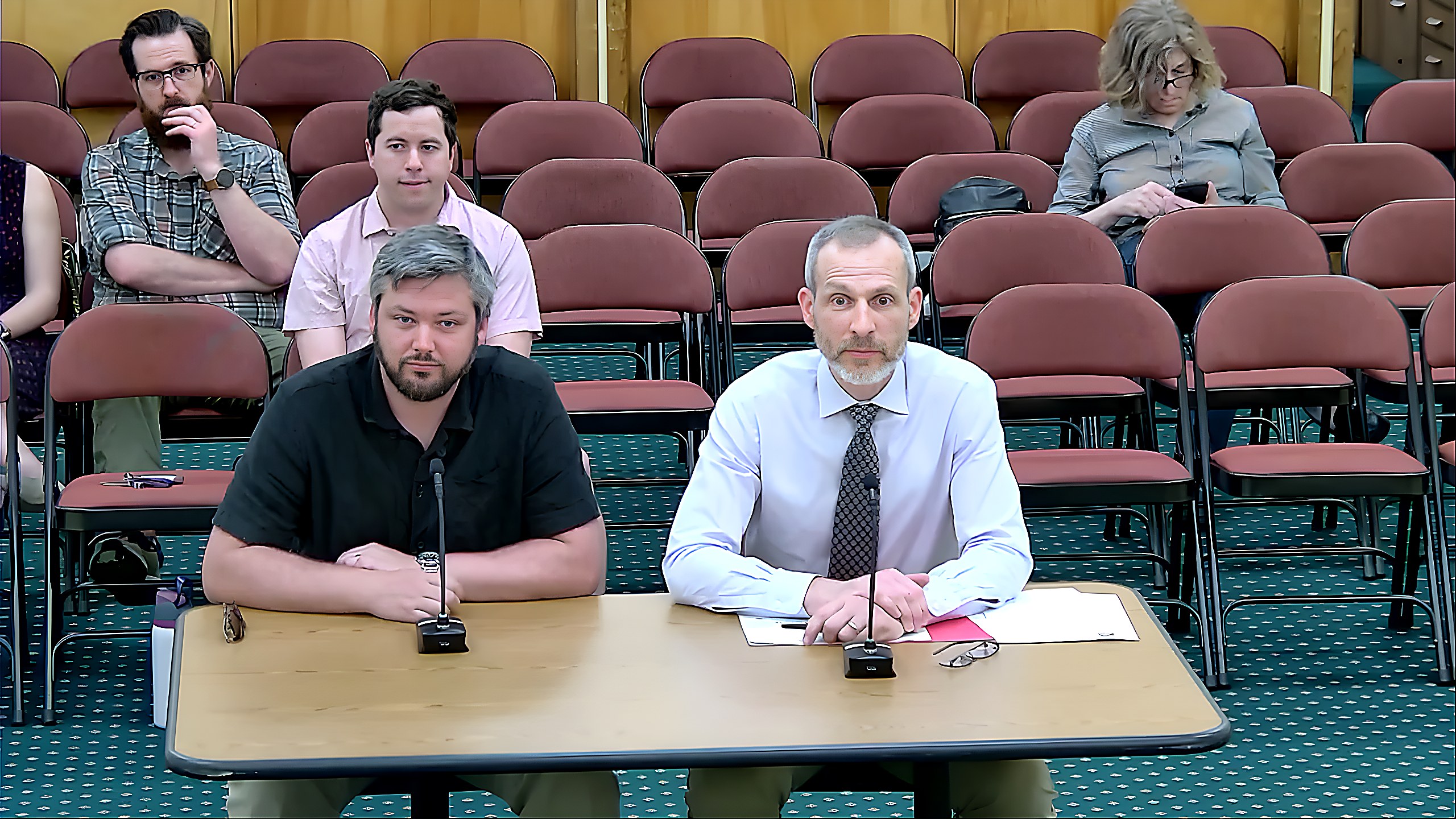 Architect Joseph Arnow explains the need for a 1.5-foot variance for the Irving Avenue addition