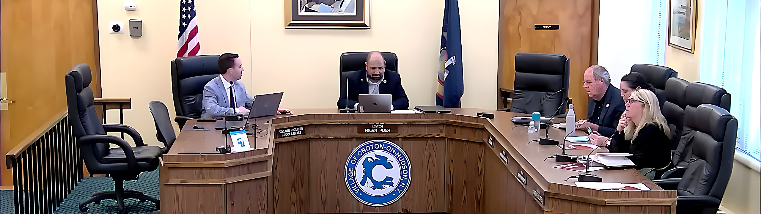 The Board of Trustees convenes for the June 9 meeting to address loud music complaints