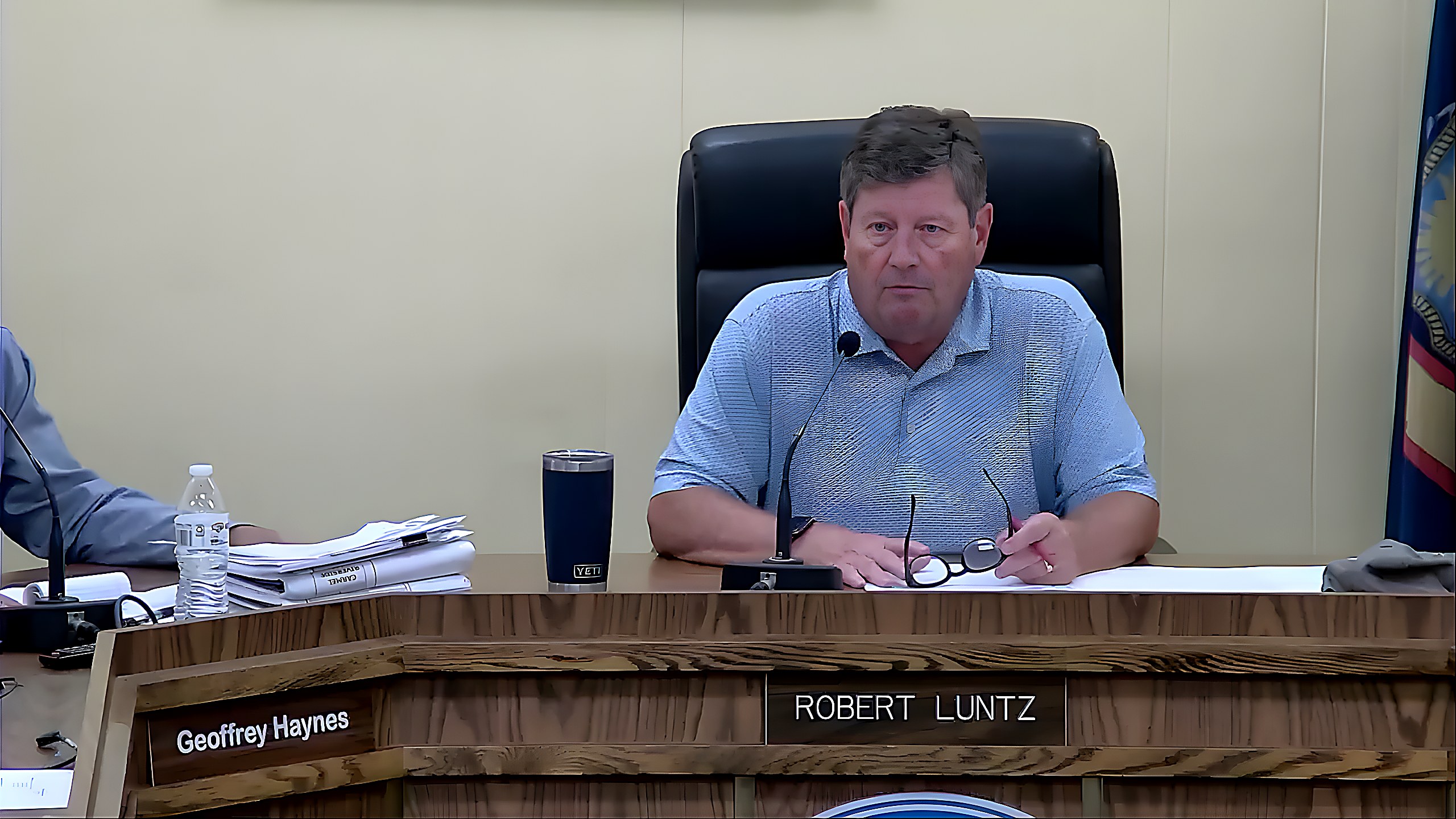Planning Board Member Rob Luntz during the Planning Board meeting.