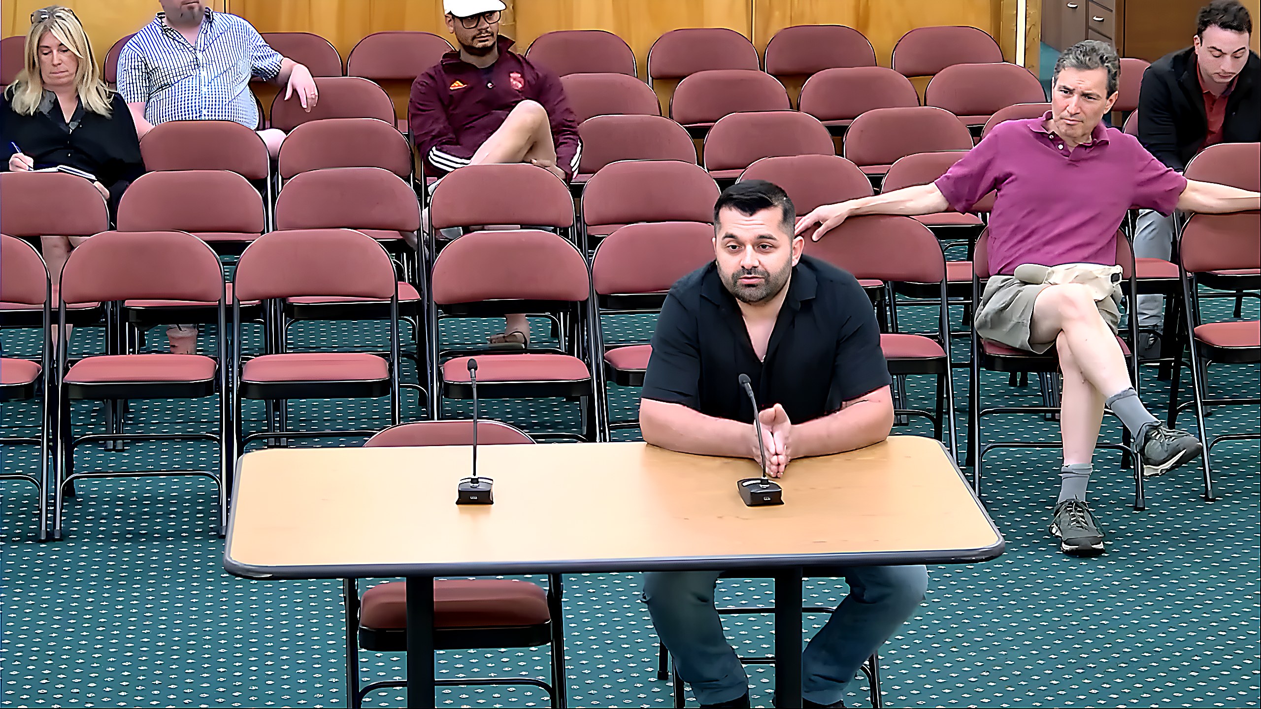 An applicant addresses the board during discussion of the 1931 animal code definition of fowl.
