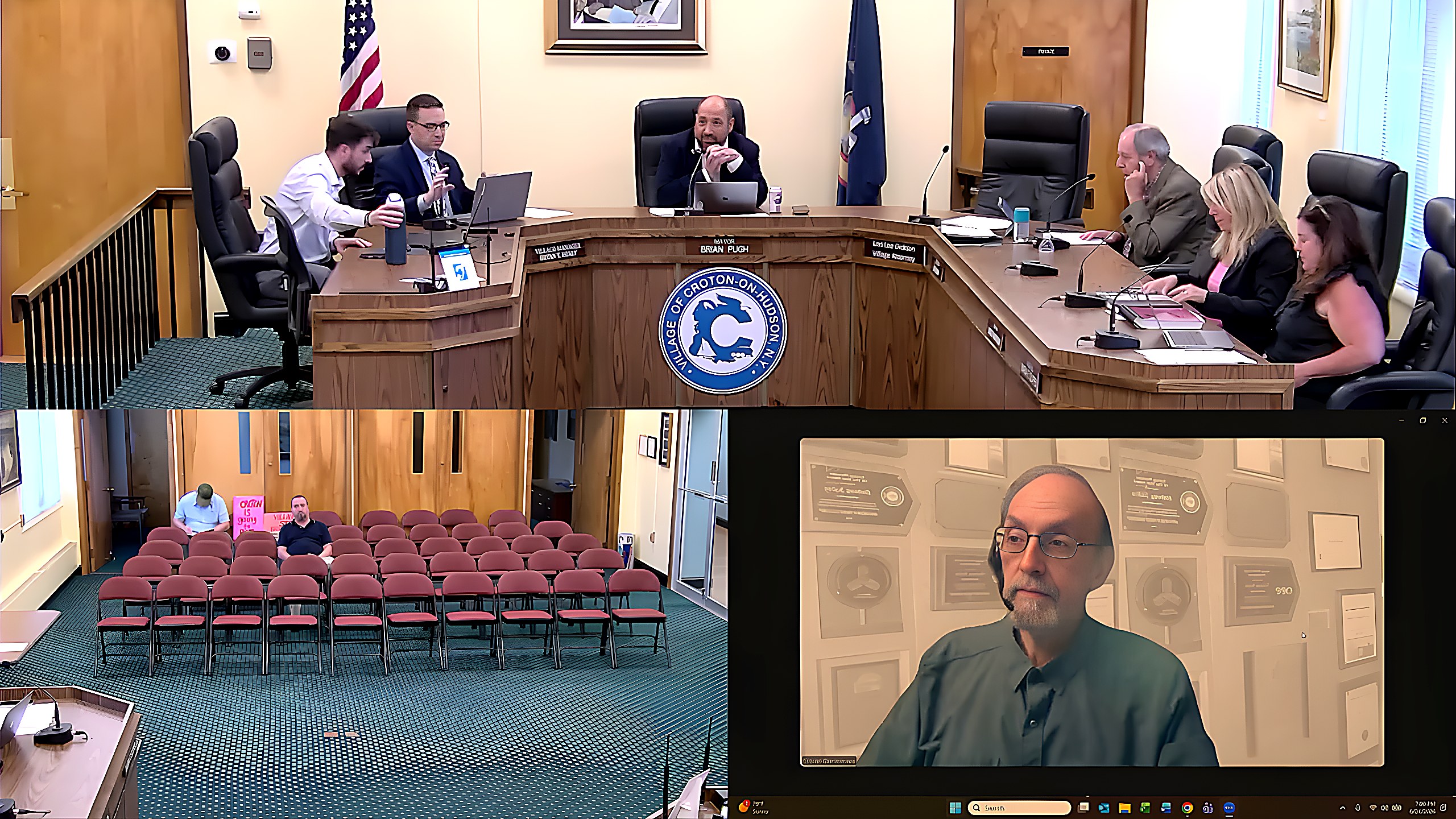 Mayor Brian Pugh leads the Croton Board of Trustees during a work session on June 24.