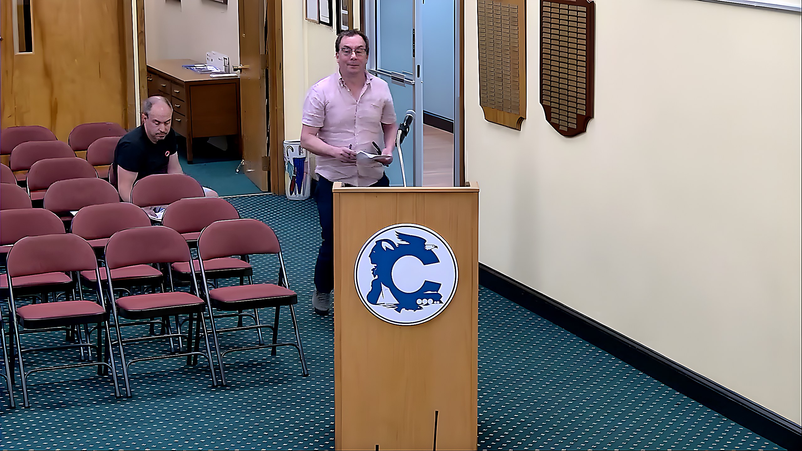 Ned Rust of Morningside Drive addresses the Board regarding the animal regulations during the public comment session.