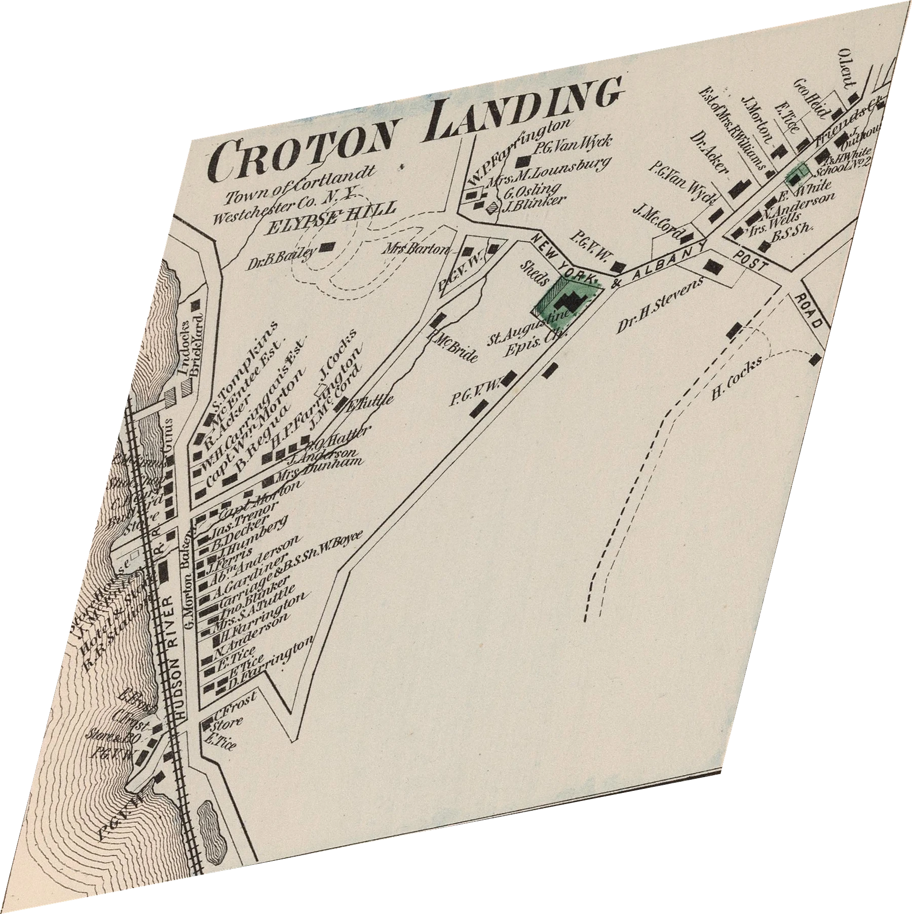 1872 — Croton Landing in detail