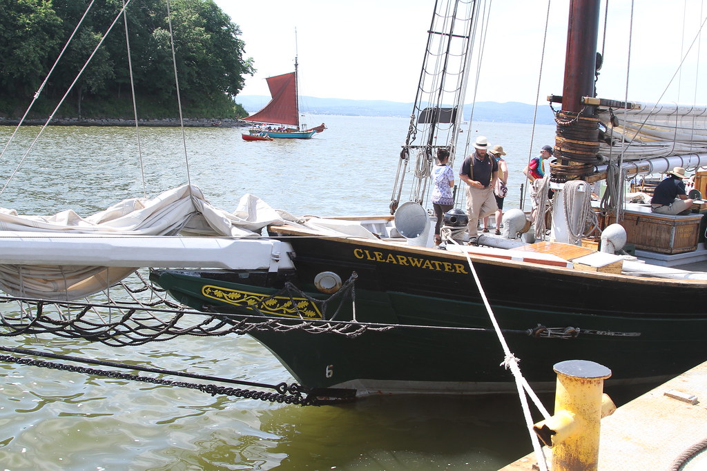 Sloops Clearwater and Woody Guthrie from the Shore