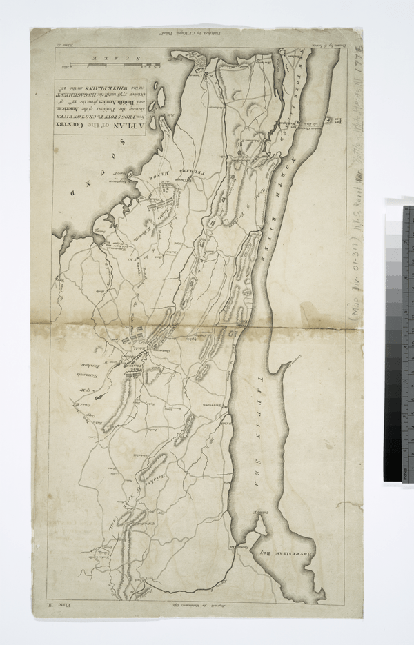 A plan of the country from Frogs Point to Croton River - shewing the positions of the American and British armies from the 12th of October 1776 until the engagement on the White Plains on the 28th - NYPL433992