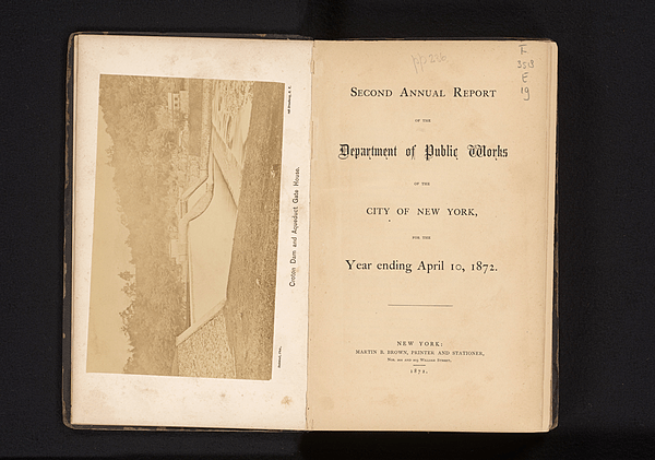 Gezicht op de Croton Dam en het Aqueduct Gate House, RP-F-2001-7-1051-1