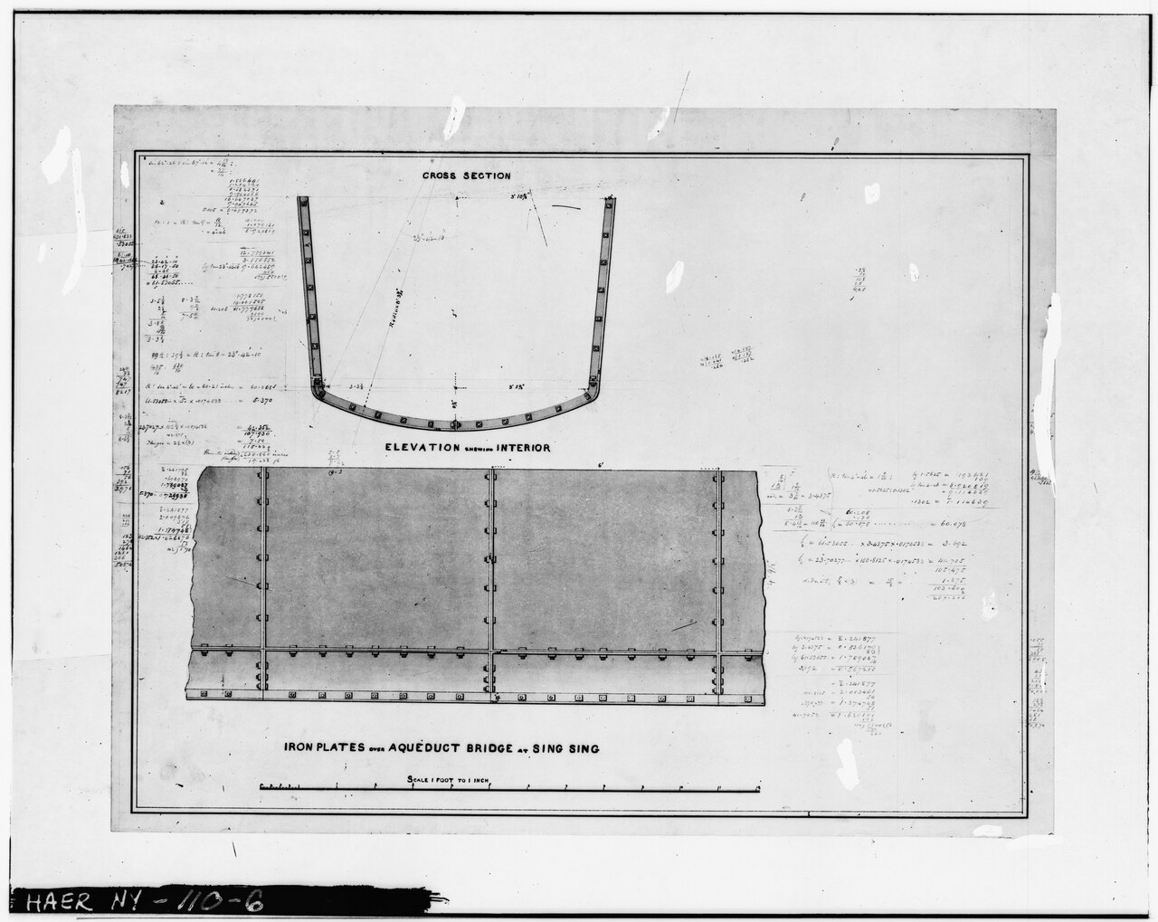 Photocopied December 1977, from loose original engineering drawing, Jervis Library. IRON PLATES OVER BRIDGE. - Old Croton Aqueduct, Sing Sing Kill Bridge, Spanning Aqueduct Street HAER NY,60-OSS,2A-6.tif