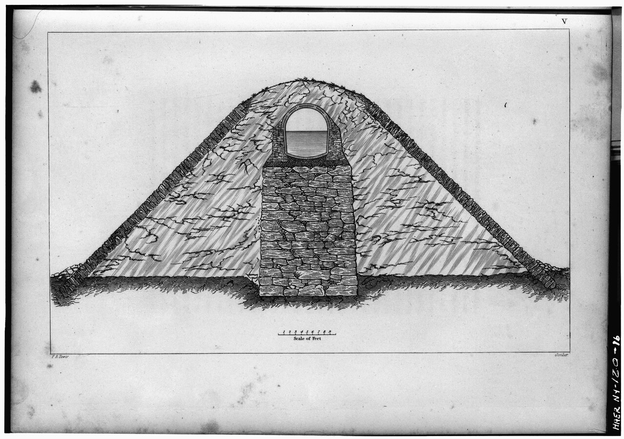 Photocopied October 1976, from b.f.Tower, Illustrations of the Croton Aqueduct, New York, Wiley and Putnam, 1843. SECTION OF THE CROTON AQUEDUCT, PLATE V, PAGE 86. - Old Croton HAER NY,31-NEYO,87-16.tiff