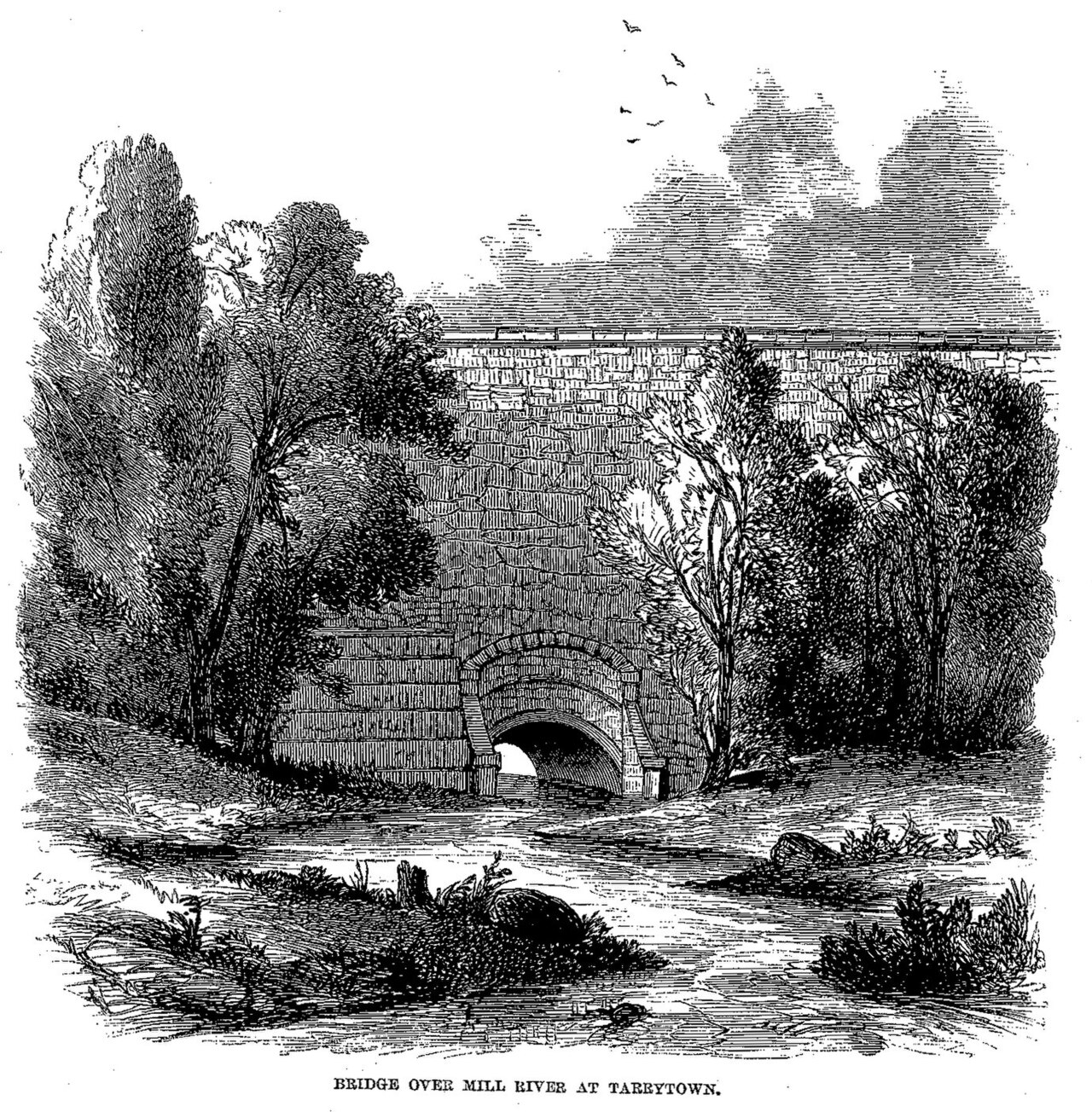 Croton Aqueduct - Harper's 1860 - Bridge over Mill River at Tarrytown.jpg