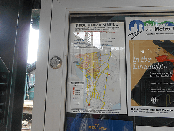 Indian Point Warning Poster @ Ossining MNRR