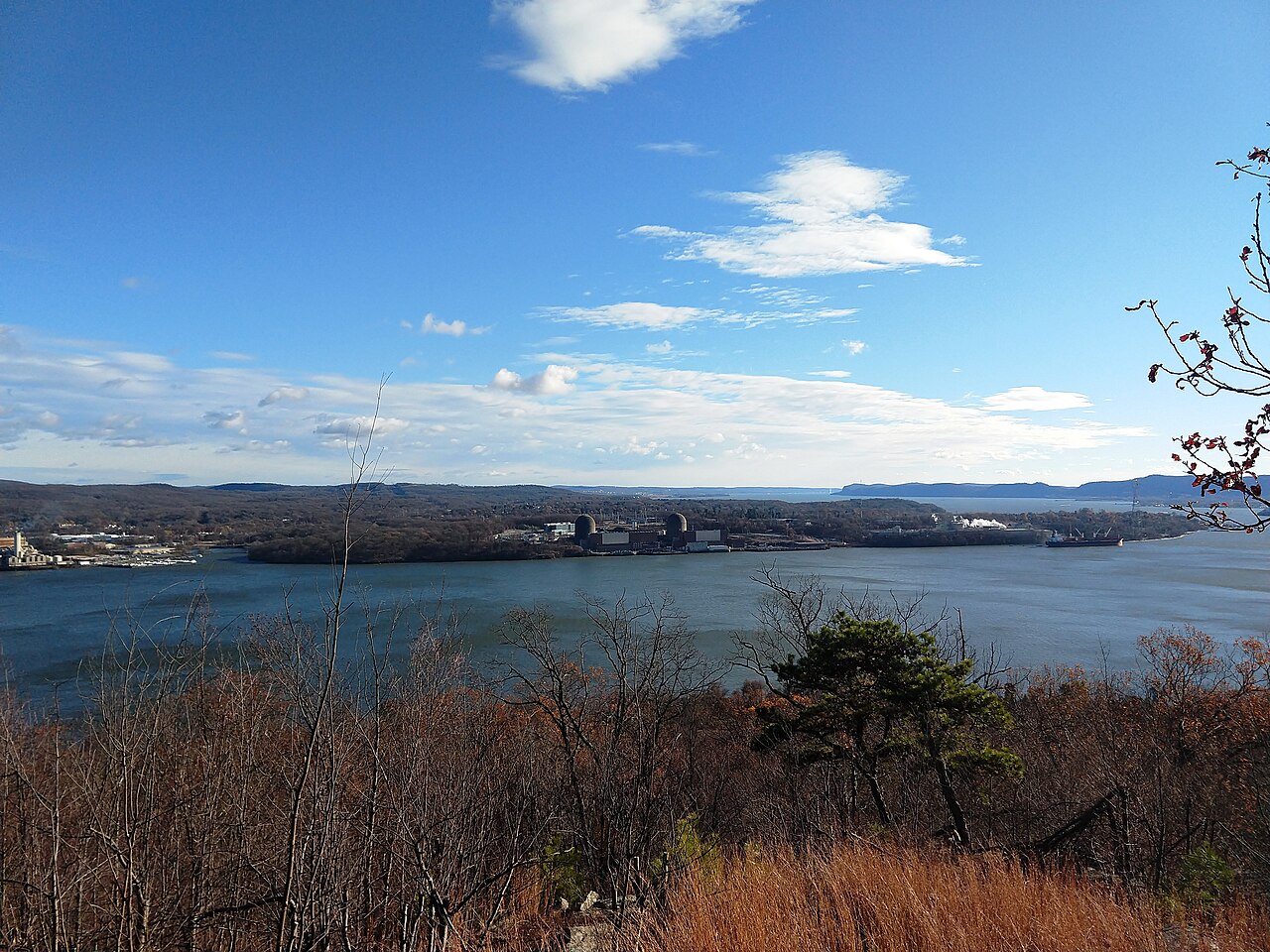 Indian Point Energy Center from Dunderberg Mountain, Nov. 2024.jpg