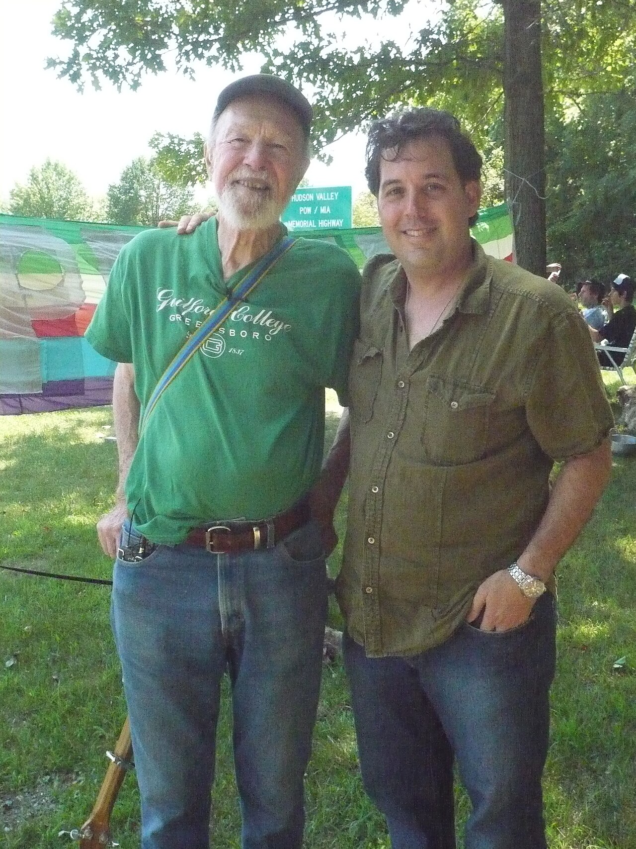 Greg Reitman on location with Pete Seeger.jpg