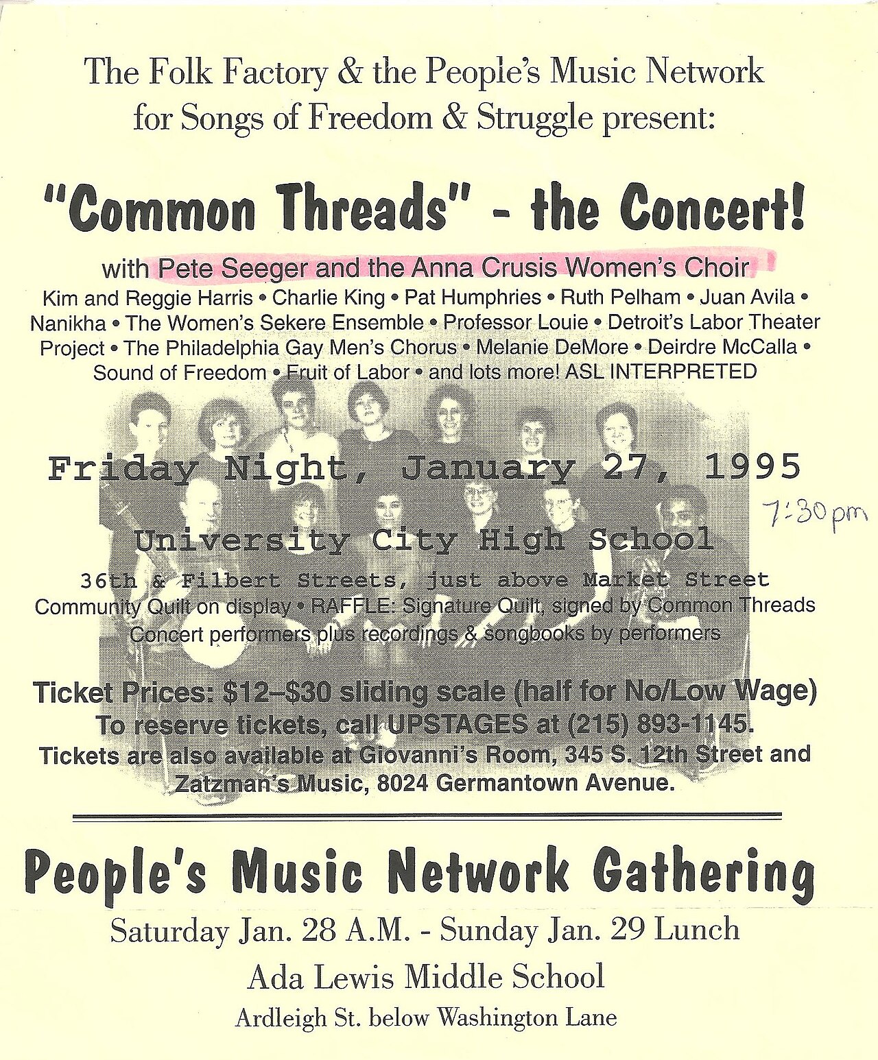 Anna Crusis 1995 concert flyer People's Music Pete Seeger 001.jpg