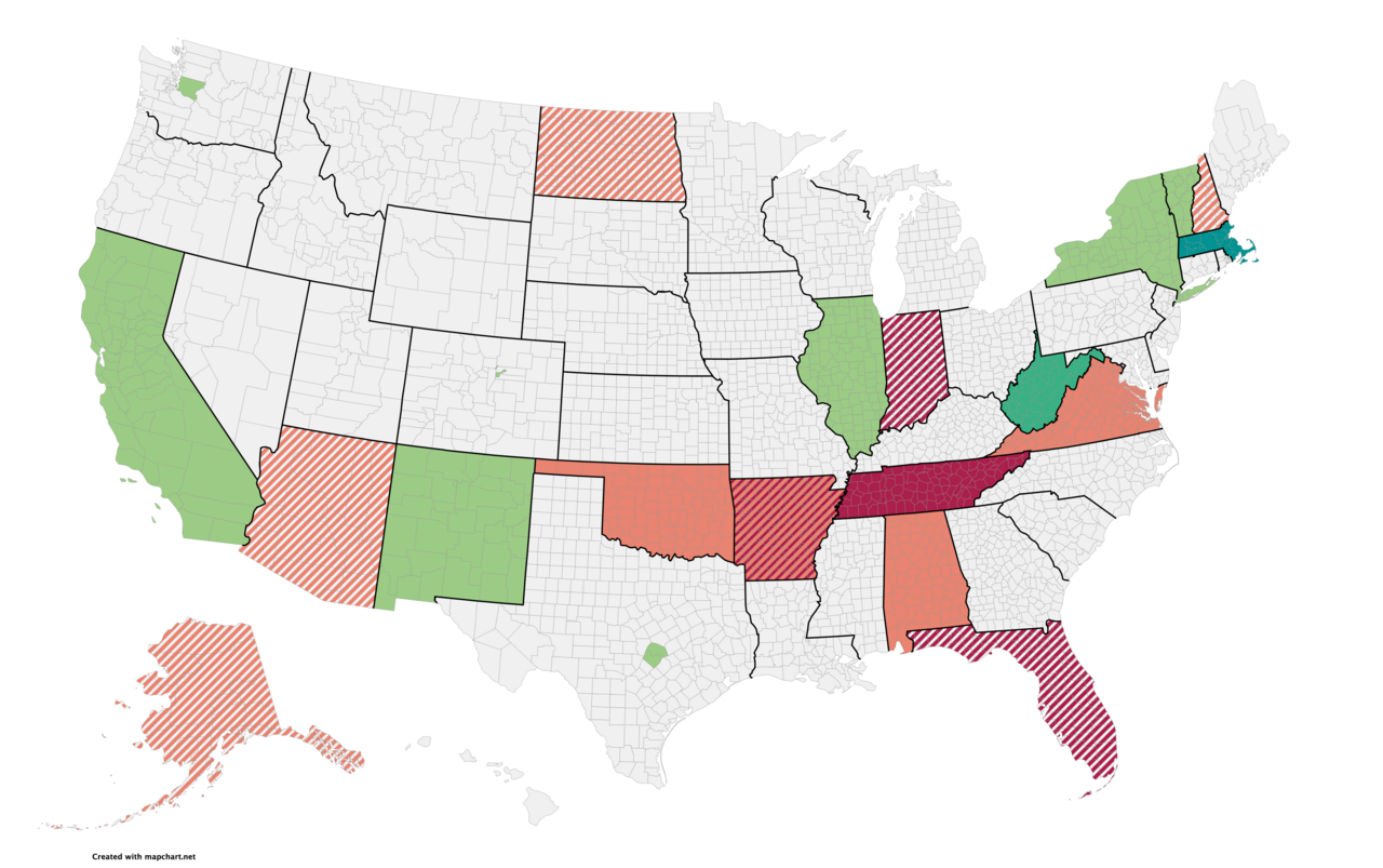 Map of current Bathroom Legislation in the United States in regard to Gender and Gender Identity.png